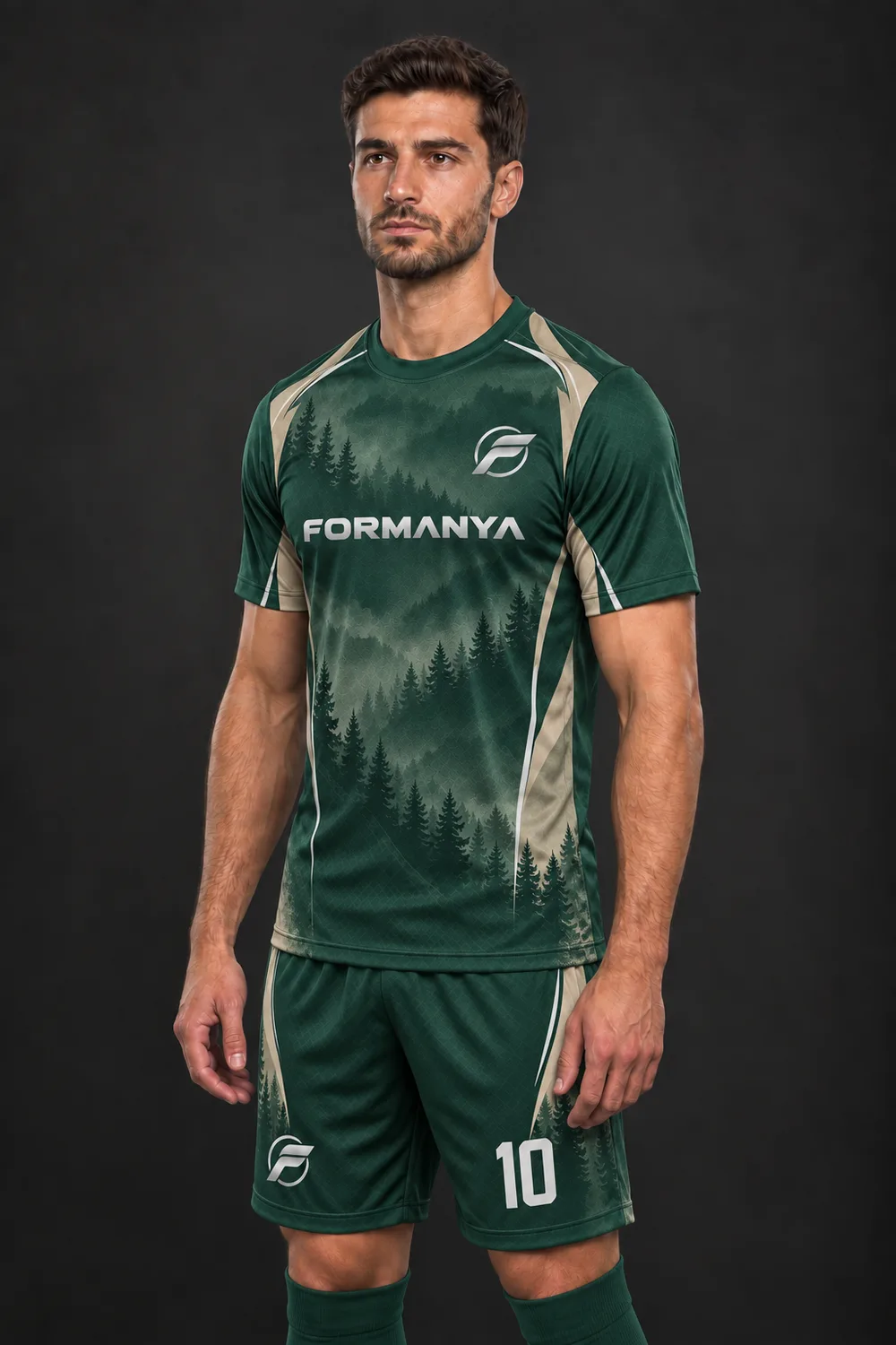 Çam Yeşili futbol forması, yan görünüm