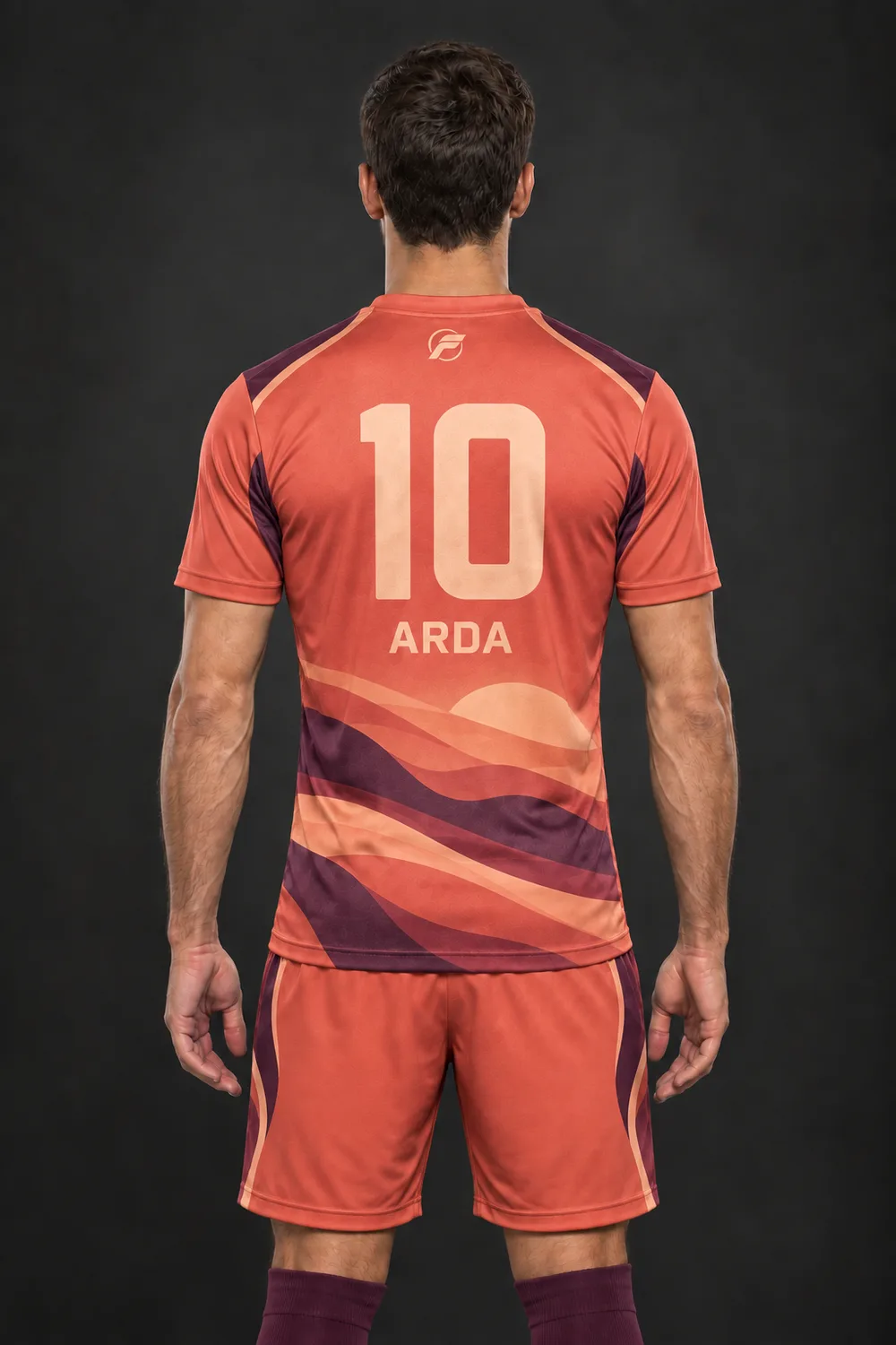 Gün Batımı futbol forması, arka görünüm