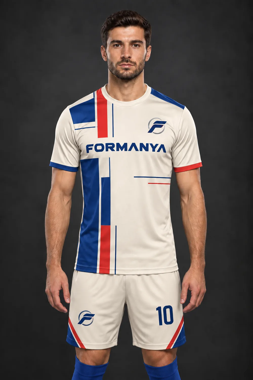 Krem Şerit futbol forması, ön görünüm