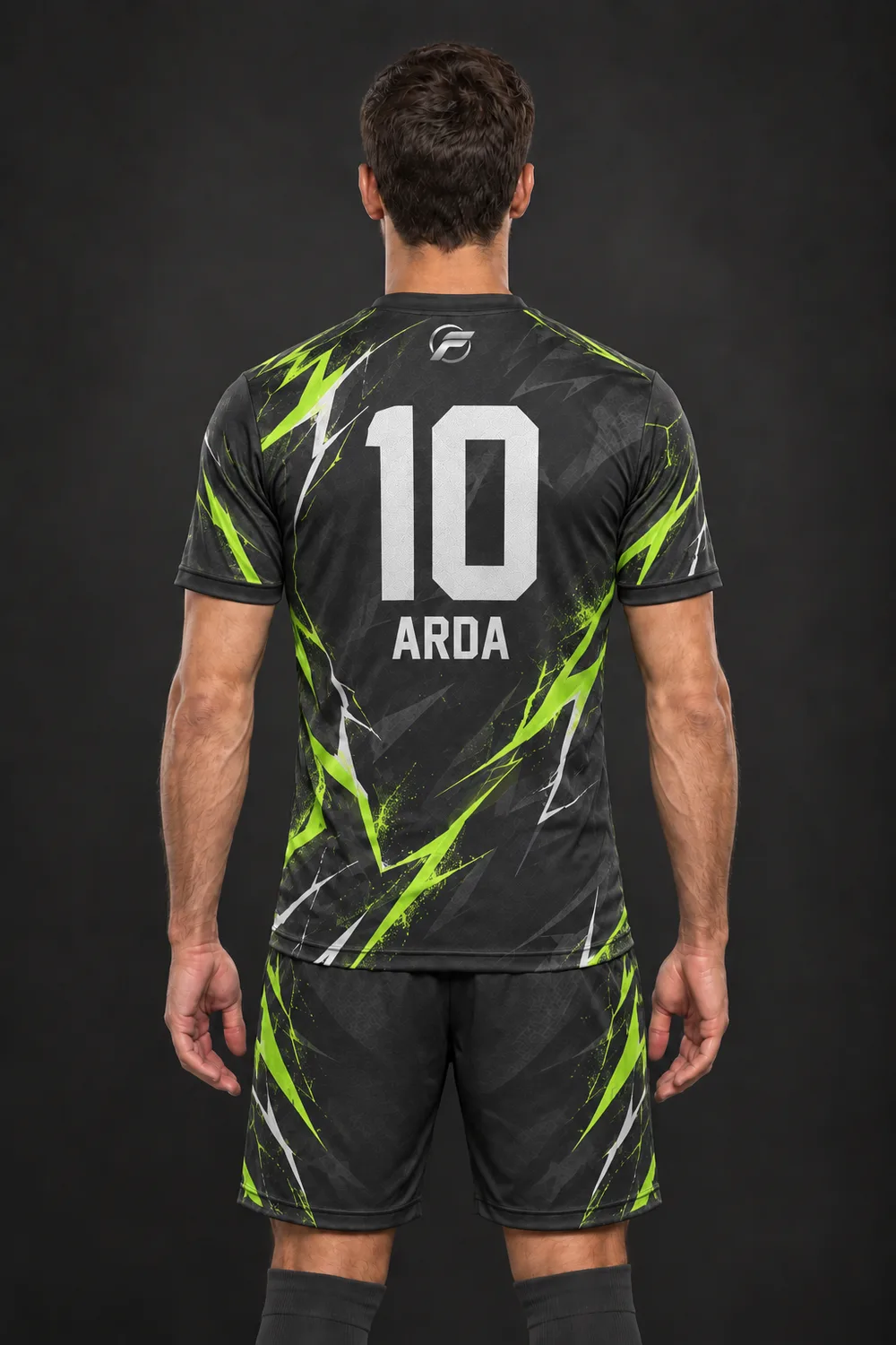 Neon Yeşil futbol forması, arka görünüm