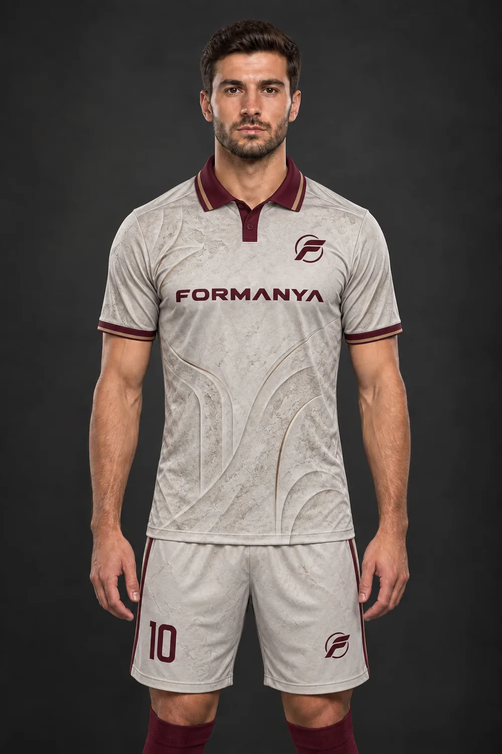 Polo Gri Bordo futbol forması, ön görünüm