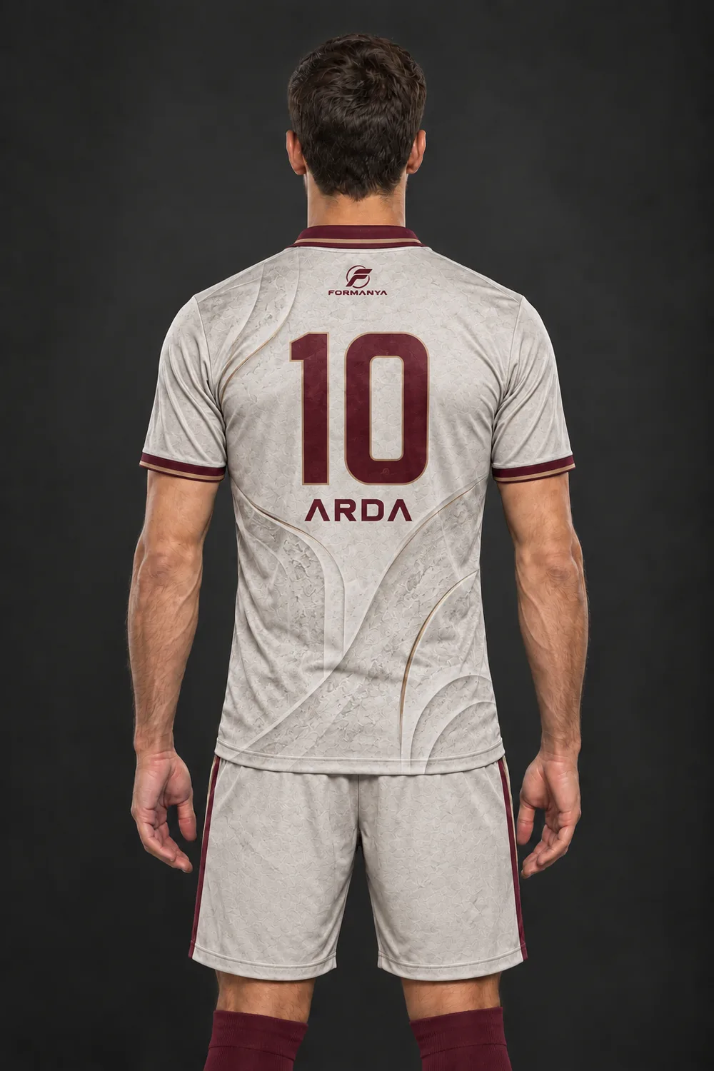 Polo Gri Bordo futbol forması, arka görünüm