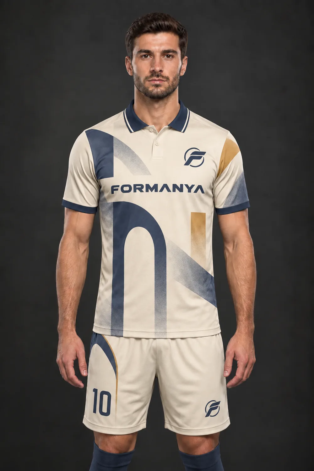 Polo Krem Kemer futbol forması, ön görünüm