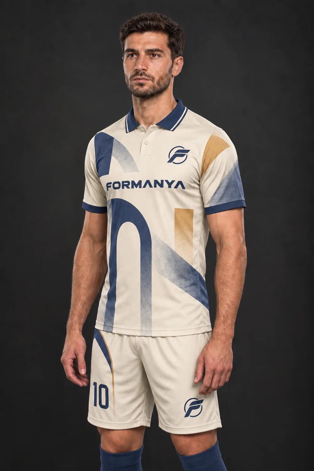 Polo Krem Kemer futbol forması, yan görünüm