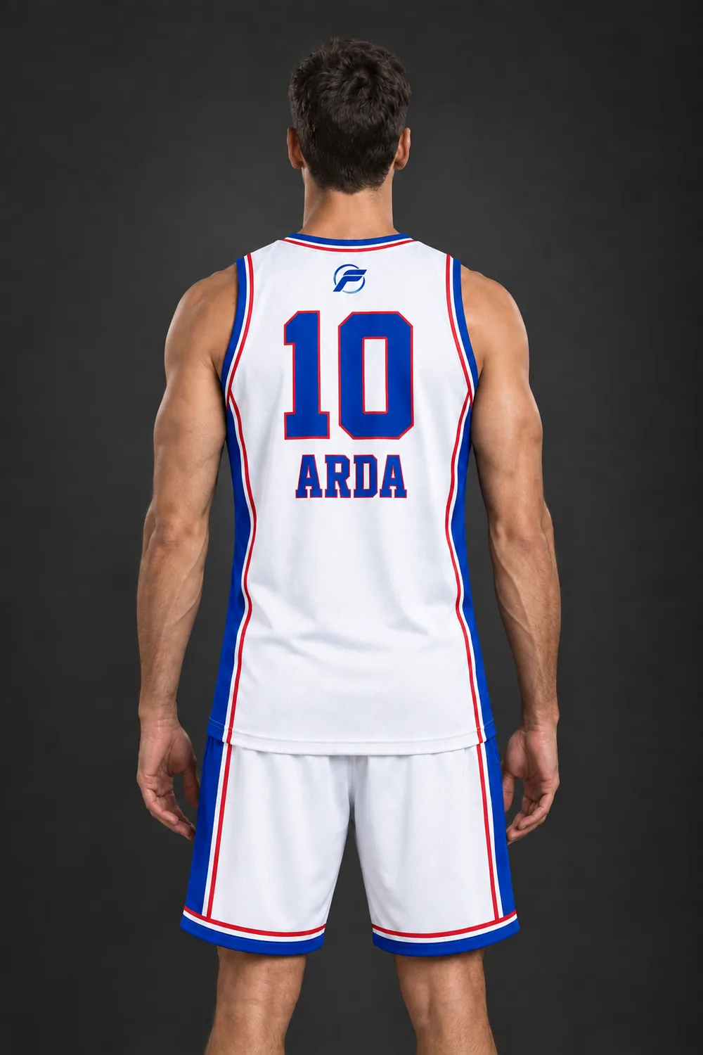 Pota Beyaz basketbol forması, arka görünüm