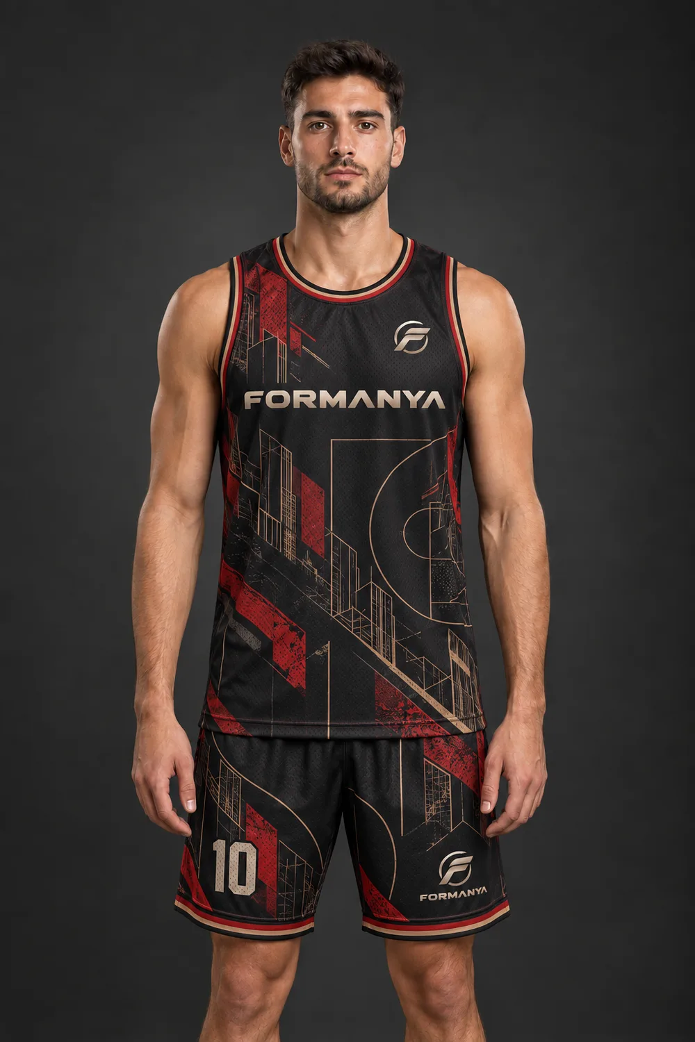 Pota Kızıl basketbol forması, ön görünüm