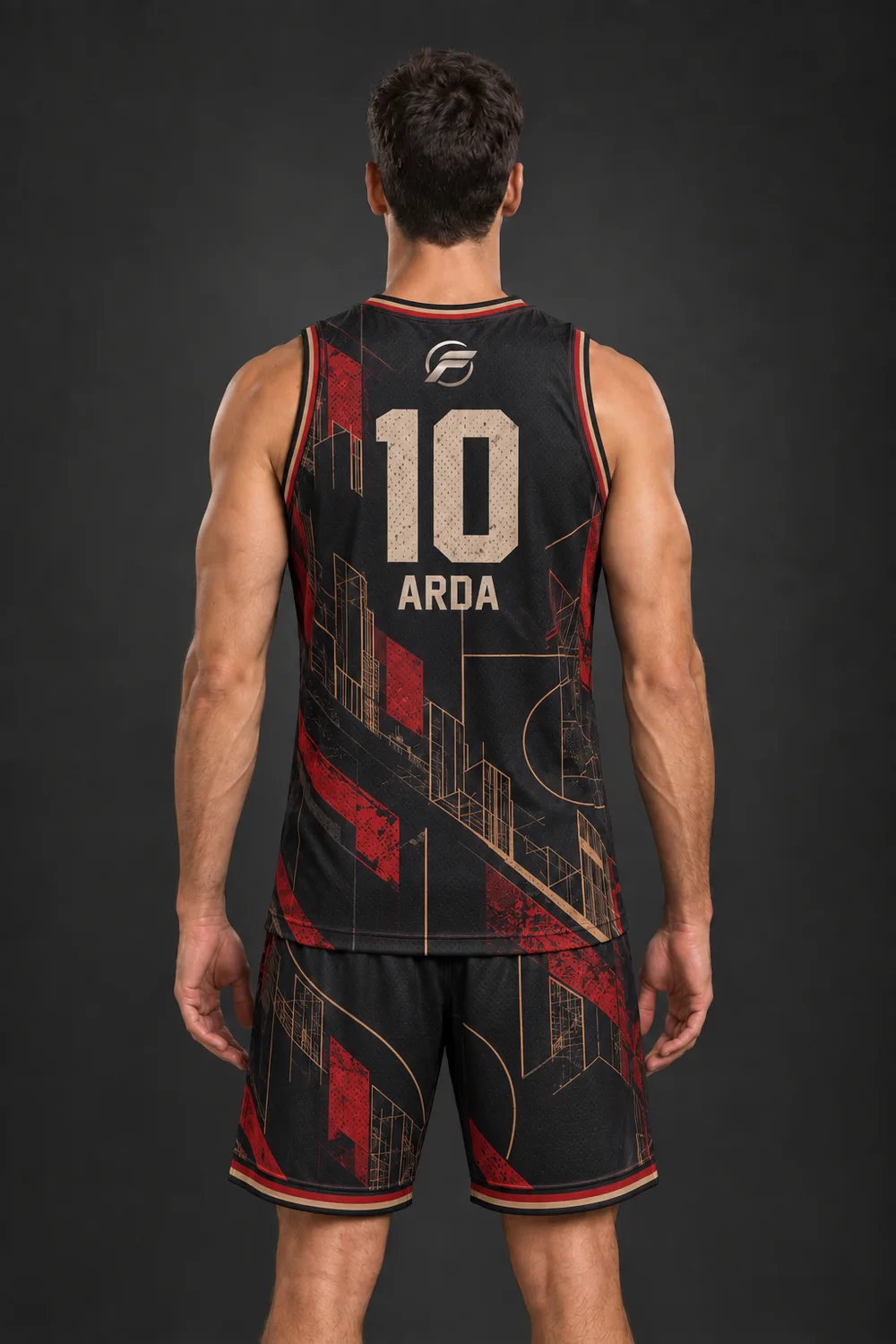 Pota Kızıl basketbol forması, arka görünüm