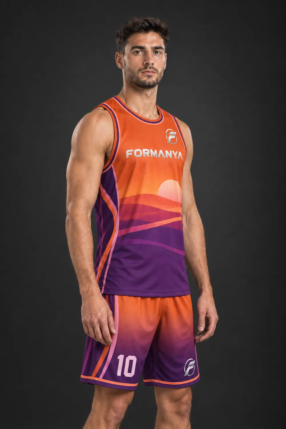 Pota Gün Batımı basketbol forması, yan görünüm