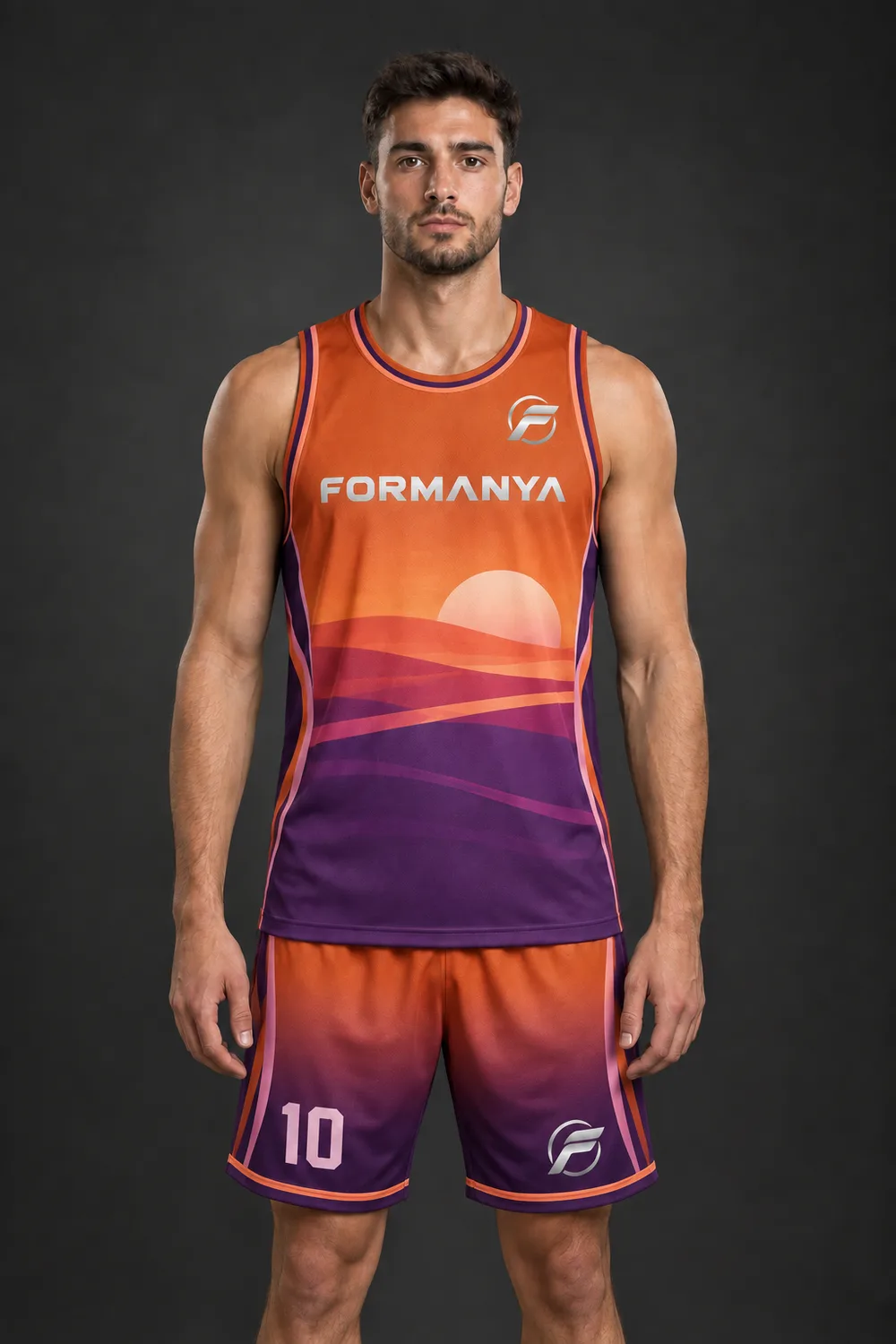 Pota Gün Batımı basketbol forması, ön görünüm