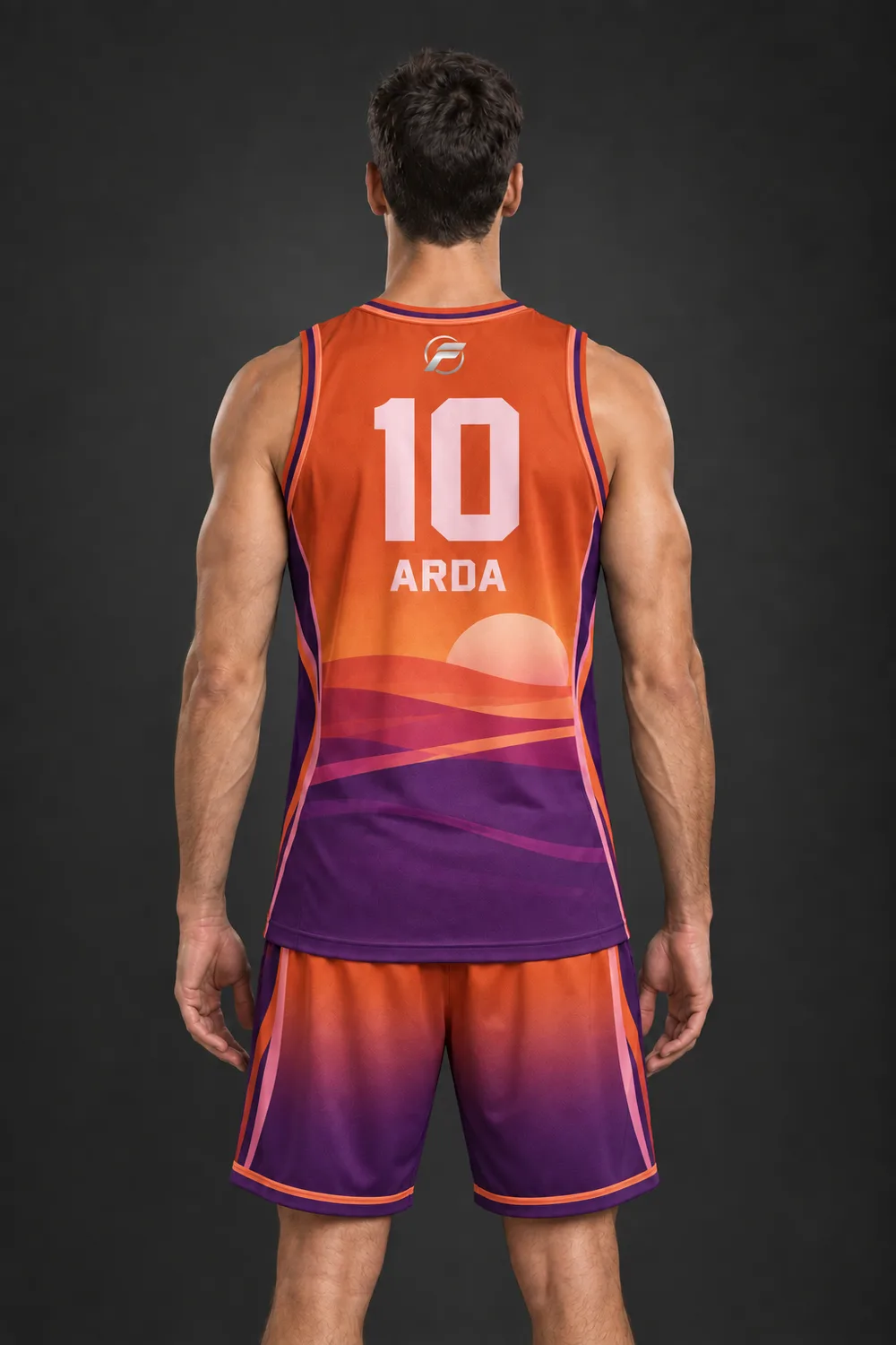 Pota Gün Batımı basketbol forması, arka görünüm