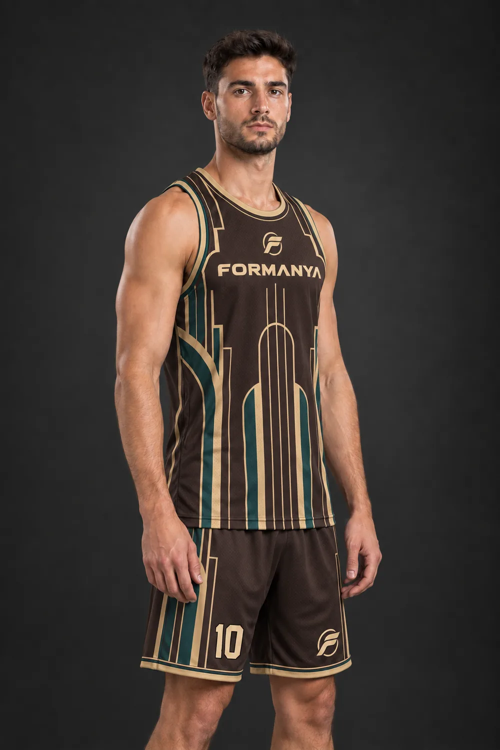 Pota Kolej basketbol forması, yan görünüm