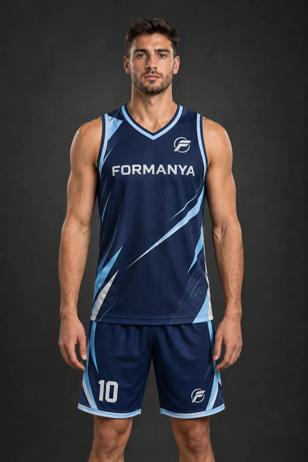 Pota Lacivert basketbol forması, ön görünüm
