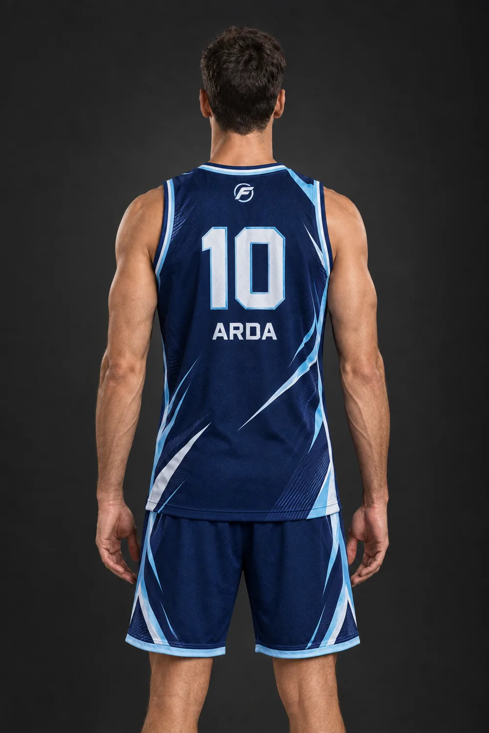 Pota Lacivert basketbol forması, yan görünüm