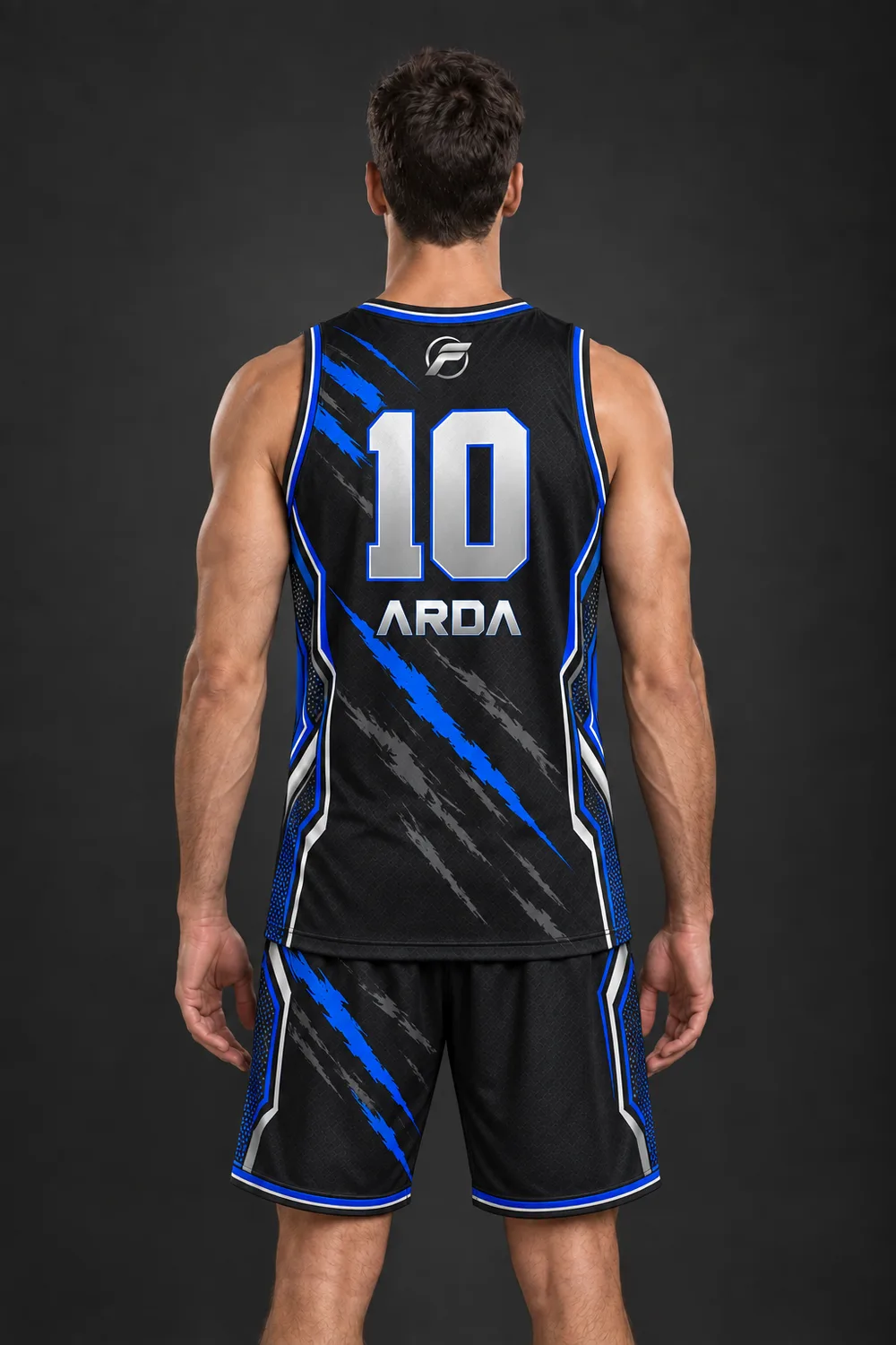 Pota Mavi basketbol forması, arka görünüm