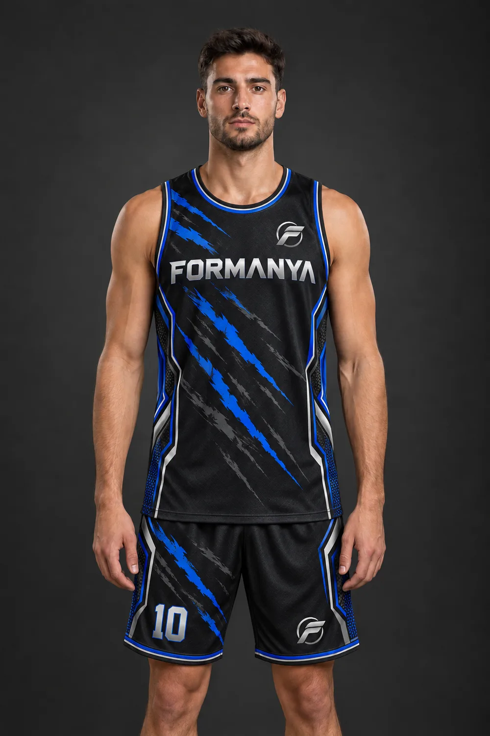 Pota Mavi basketbol forması, ön görünüm