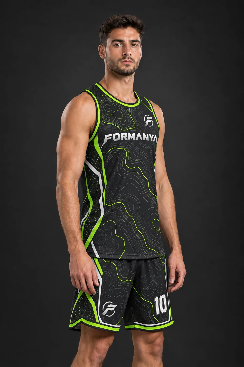 Pota Neon basketbol forması, yan görünüm